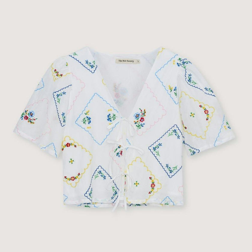 Jacinthe Woman Shirt Multicolor Embroidery