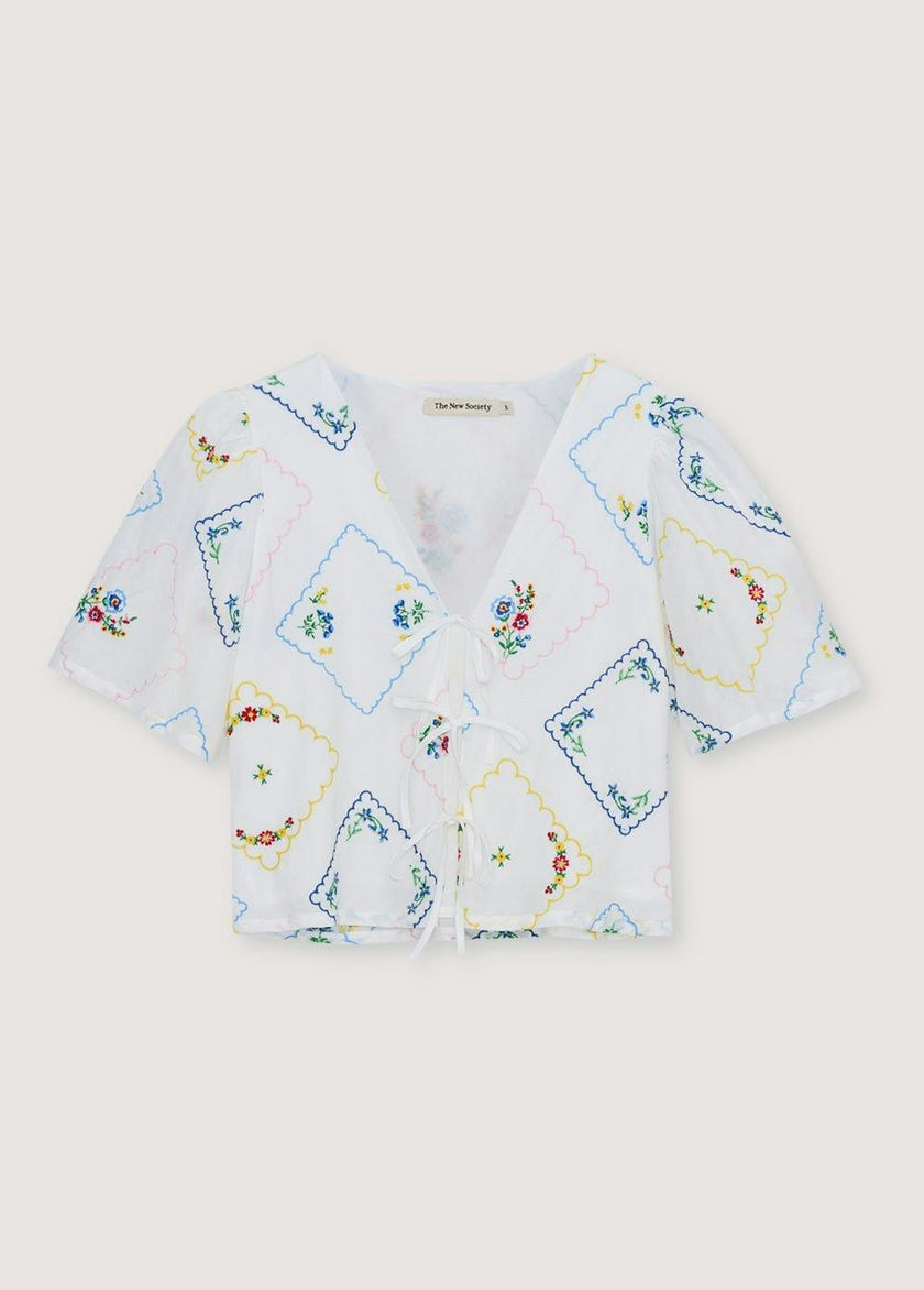 Jacinthe Woman Shirt Multicolor Embroidery