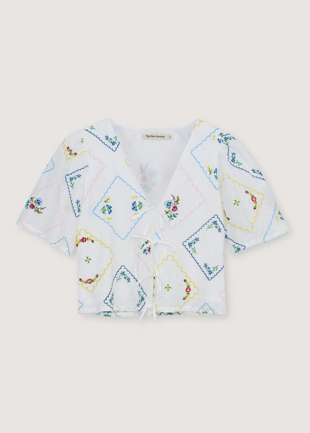 Jacinthe Woman Shirt Multicolor Embroidery