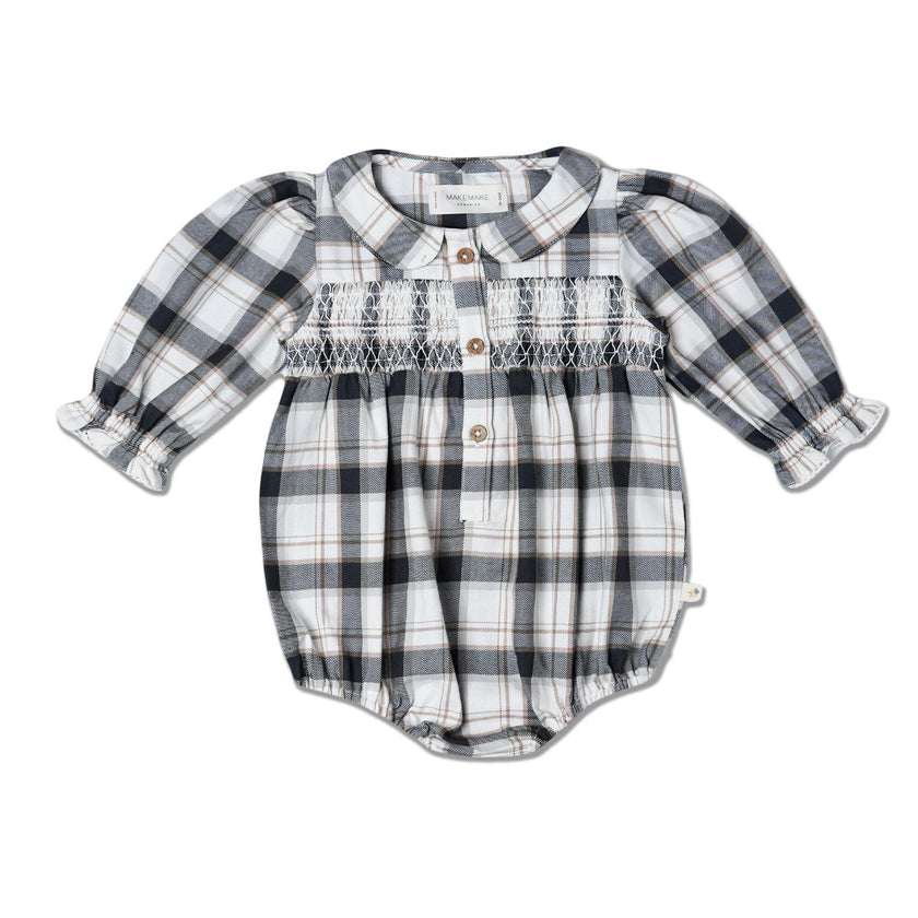 Organic Smocked Bubble Romper