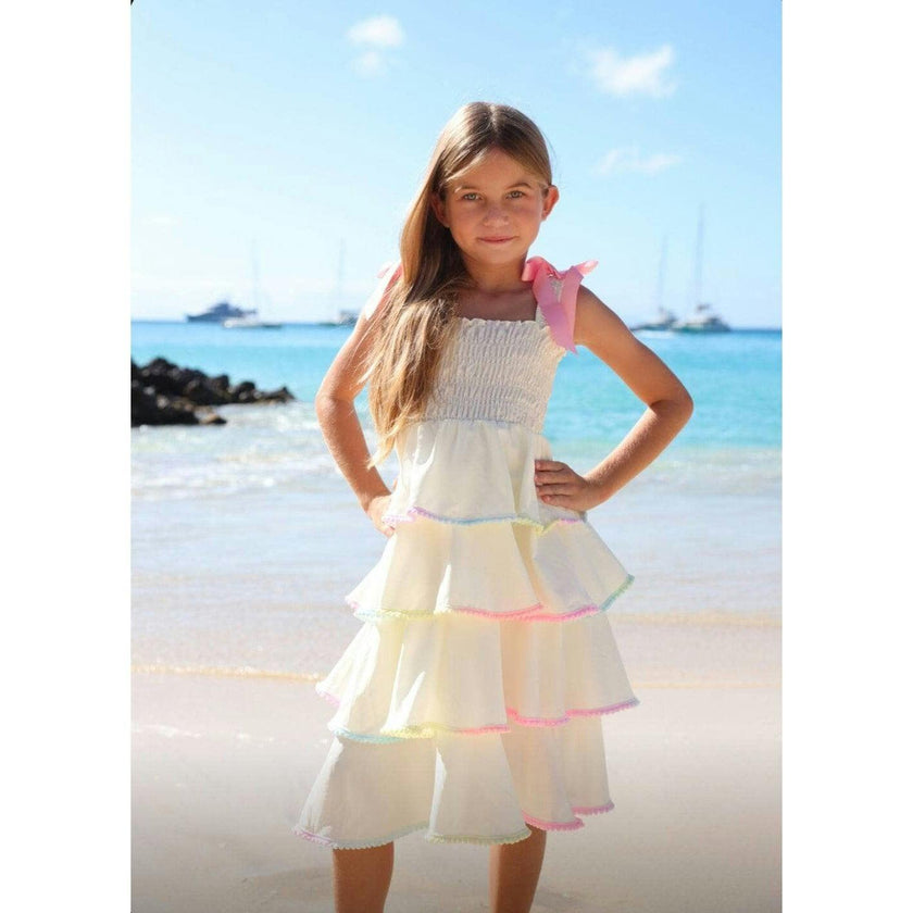Rainbow Tiered Bow Dress