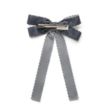 Halo Luxe Opaline Velvet Scalloped Long Tail Clip - Gray