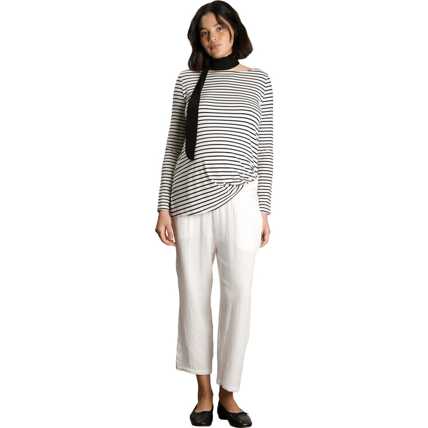 Nicolette Boat Neck Long Sleeve Nursing Tee