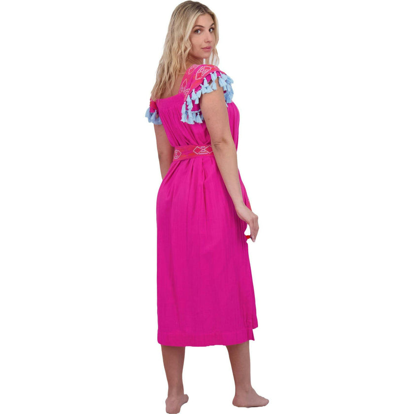 Maxi Sandrine Women's Dress Raspberry Embroidery, Pink