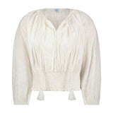 Lola Womens Blouse White Eyelet, White Eyelet