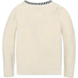 Organic Puff Sleeve Textured Cardigan Sweater, White