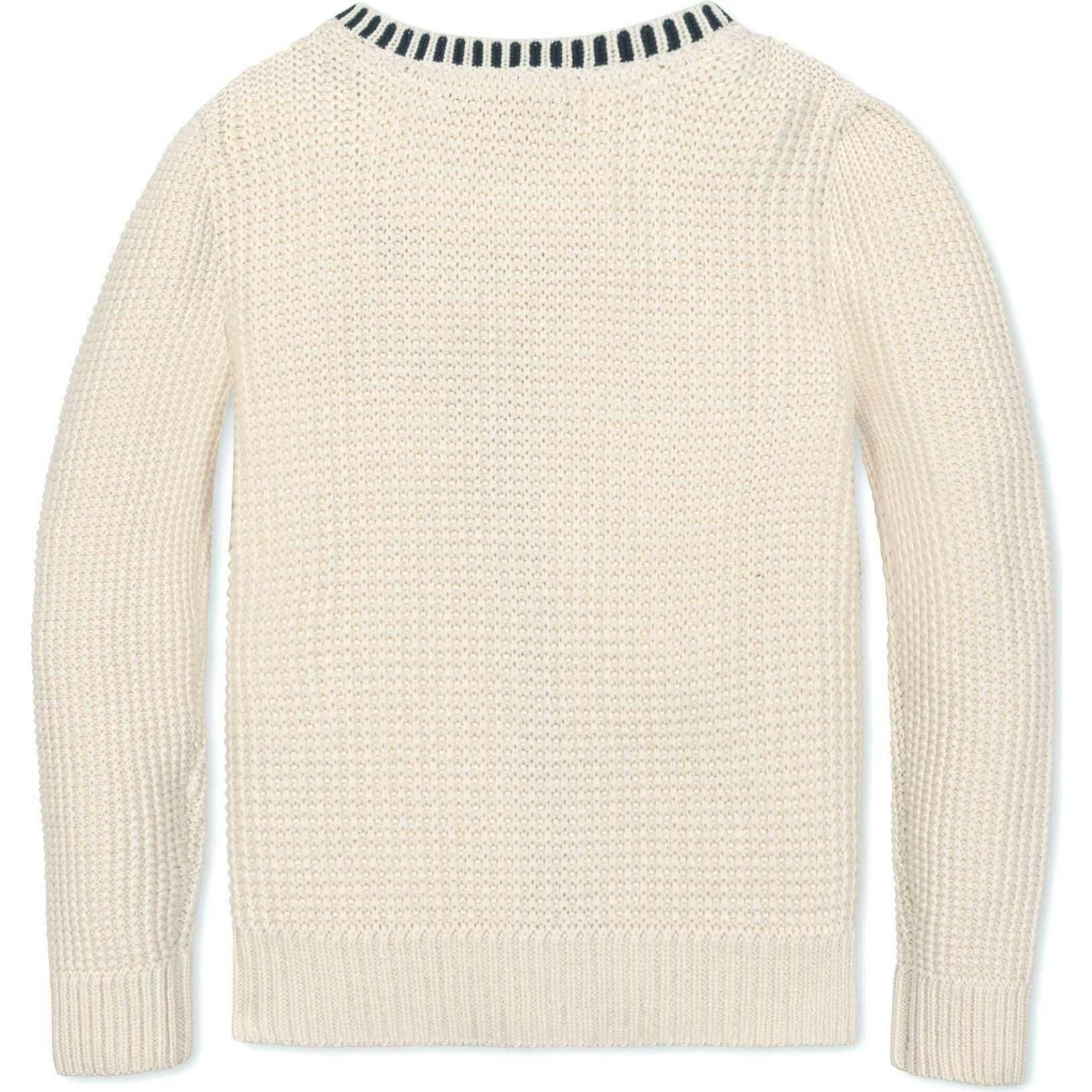 Organic Puff Sleeve Textured Cardigan Sweater, White
