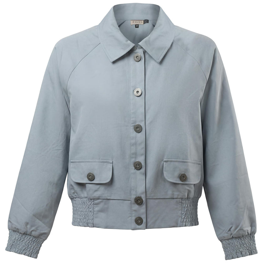 Cropped Cotton Bomber Jacket