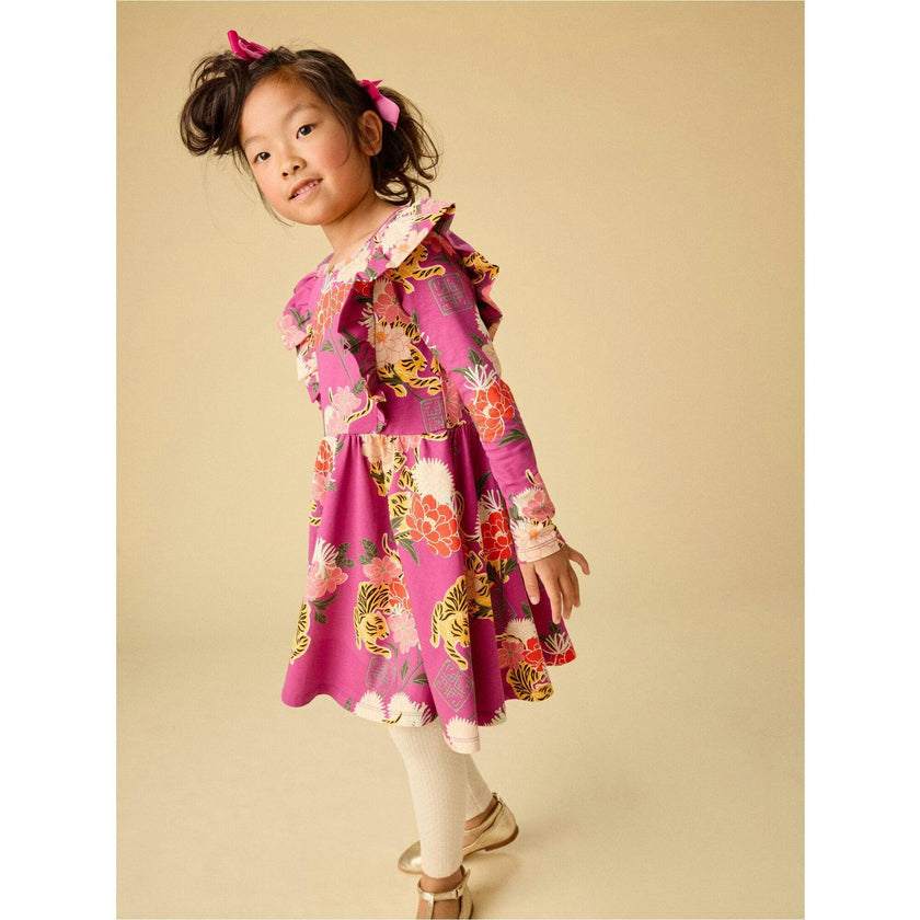 Ruffle Shoulder Ballet Dress, Purple