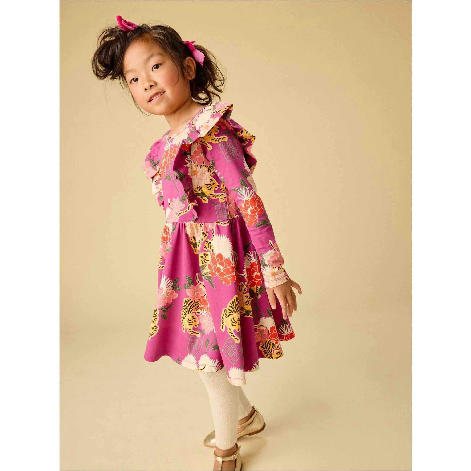 Ruffle Shoulder Ballet Dress, Purple