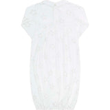 Grey Stars Print Smocked Gown