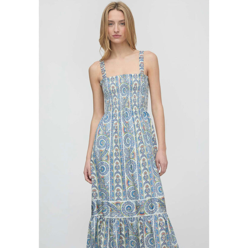 The Anjuli Nap Dress - Blue Corsica Paisley