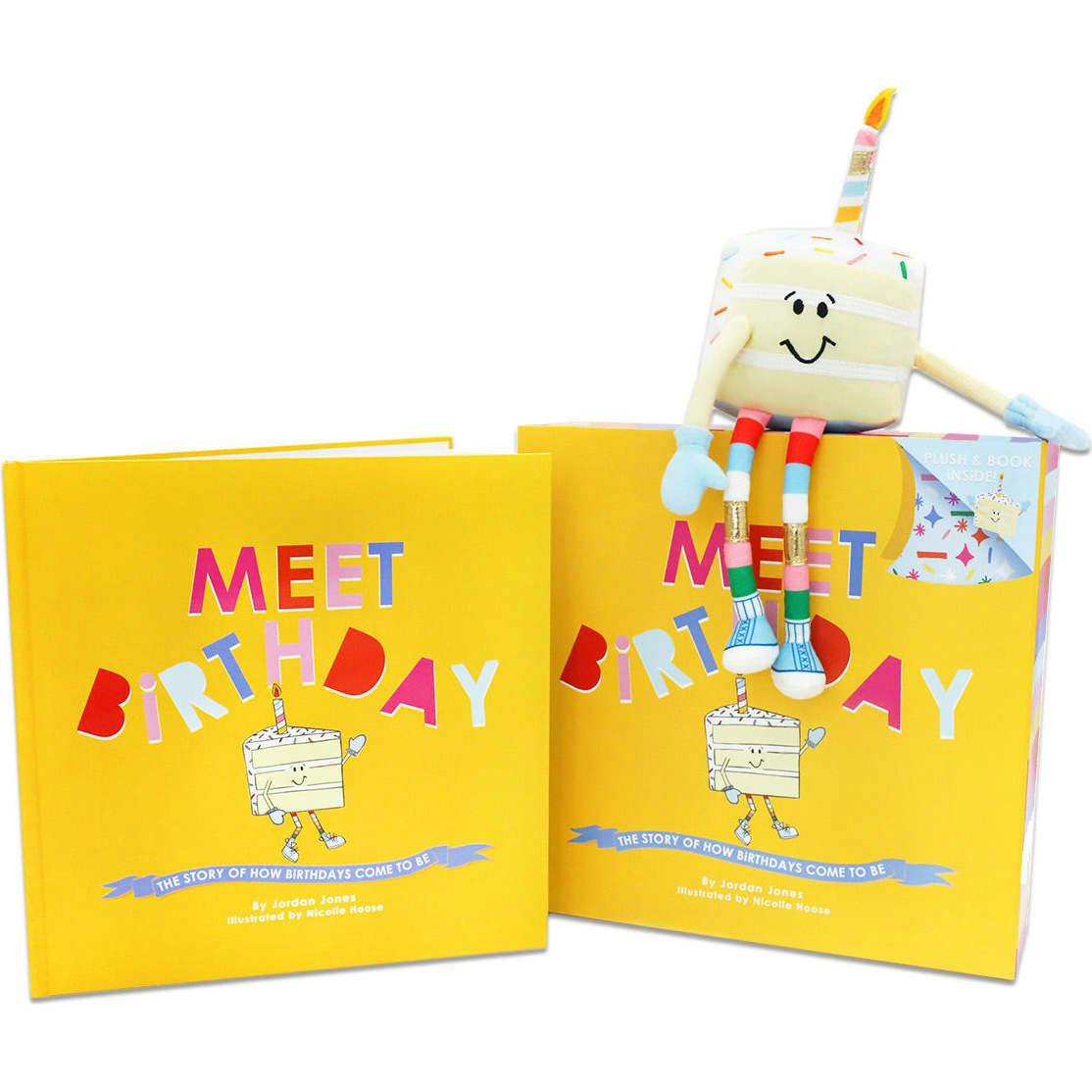Packed Party Meet Birthday Children's Book with Birthday Plush Toy and Keepsake Gift Box - 32-Page Hardcover Birthday Story with Memento Pockets