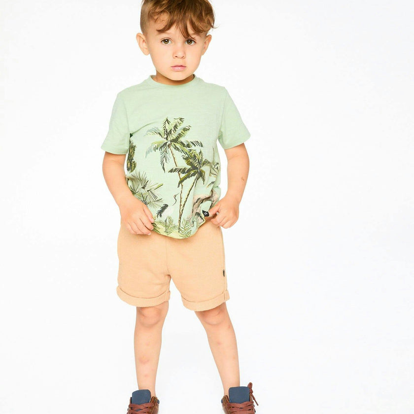 Organic Cotton T-Shirt Mint Green Safari Print
