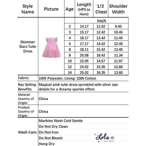 Shimmer Stars Tulle Dress