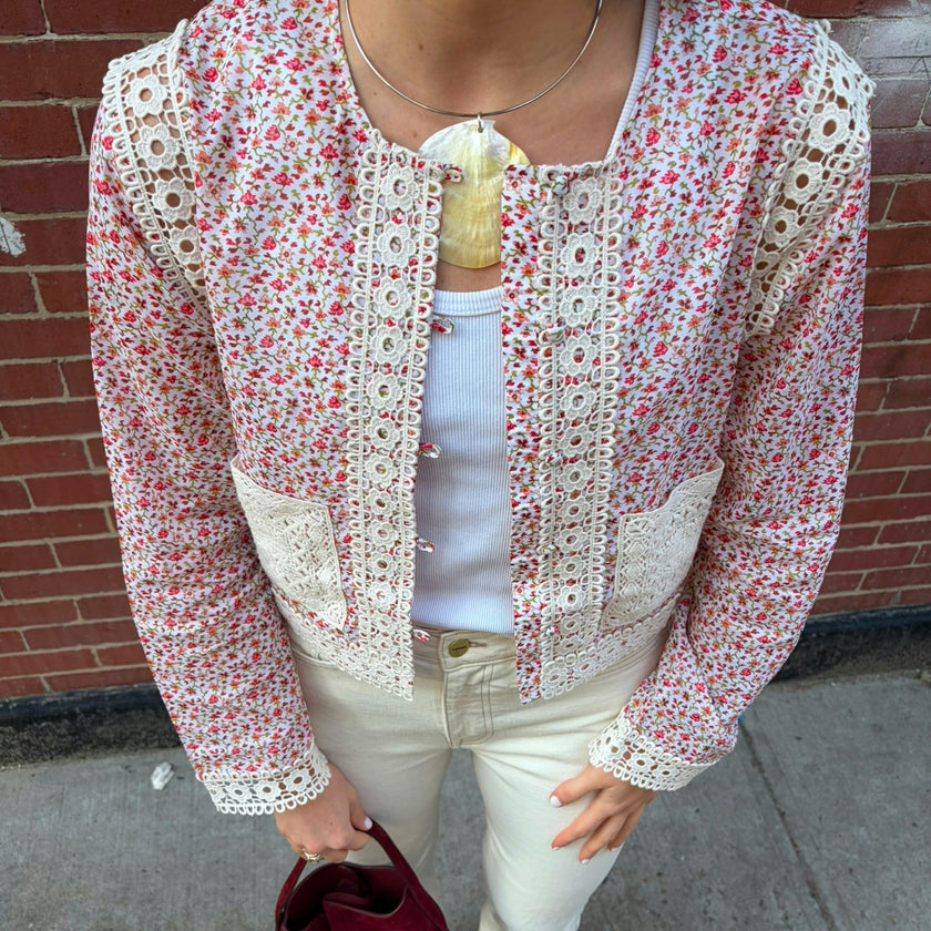 The Tory Top - Ivory Geo Ditsy