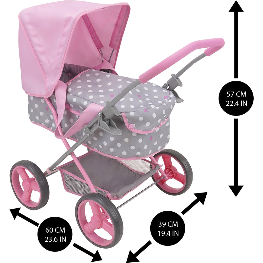 Cotton Candy Pink Baby Doll Pram Doll Accessory - Pink