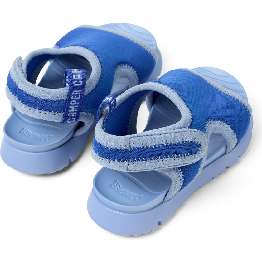 Oruga Calfskin Leather Flexible First Walker Sandals, Blue