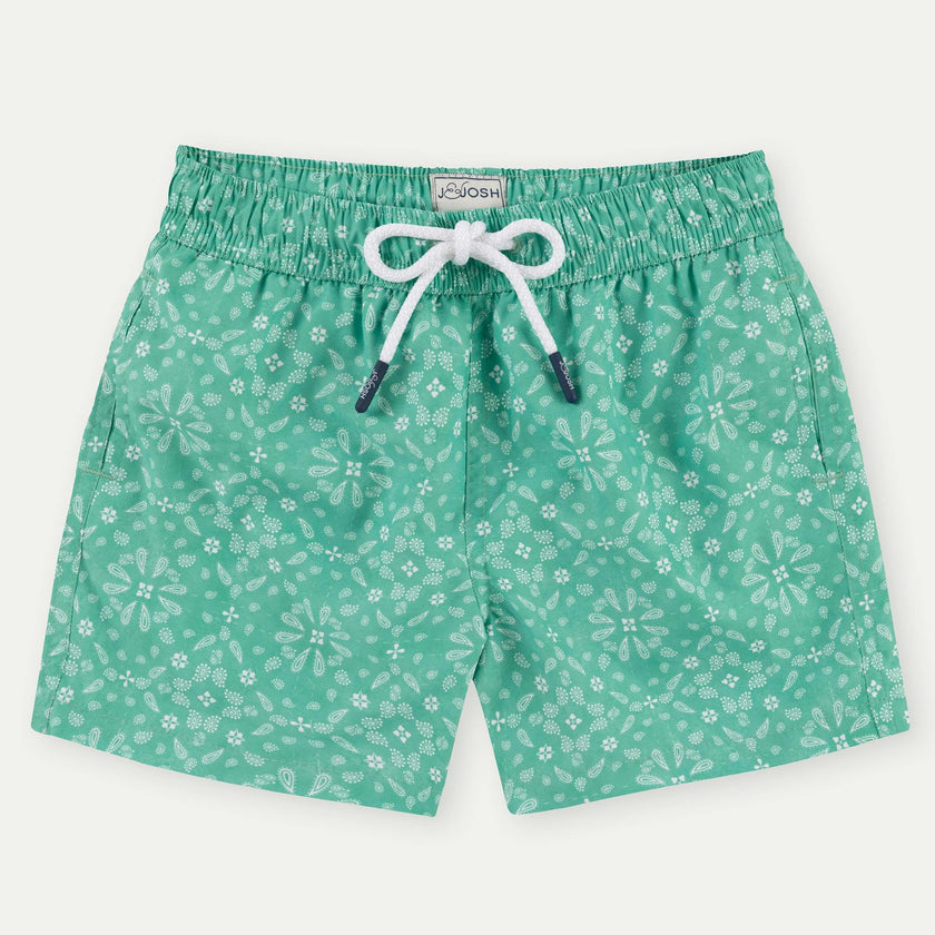 Mint Green Bandana Boys' Swim Shorts