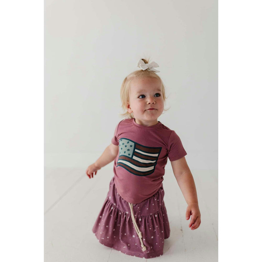 Girl's Short Sleeve Tee American Mini