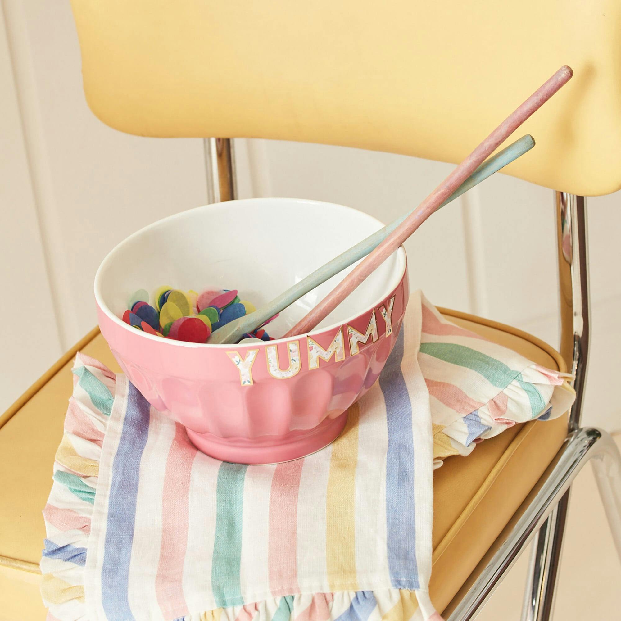 Multicolored Stripe Ruffle Napkins