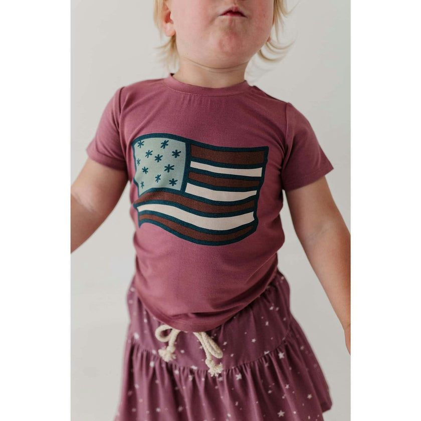 Girl's Short Sleeve Tee American Mini