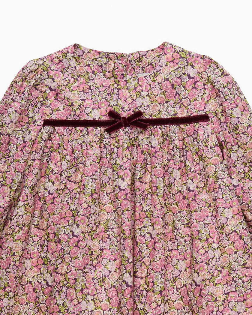 Baby Floral Ruffle Dress in Chive