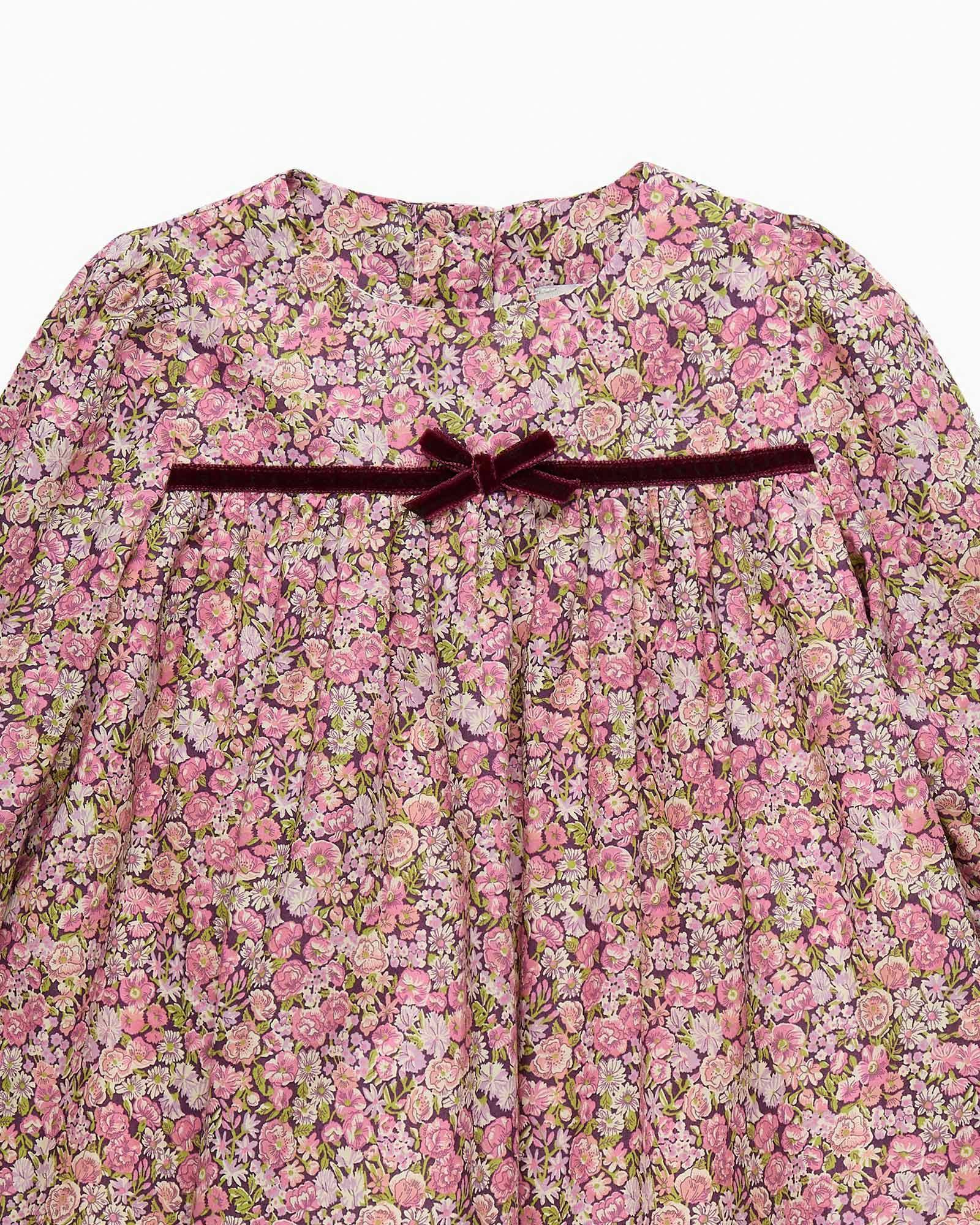 Baby Floral Ruffle Dress in Chive