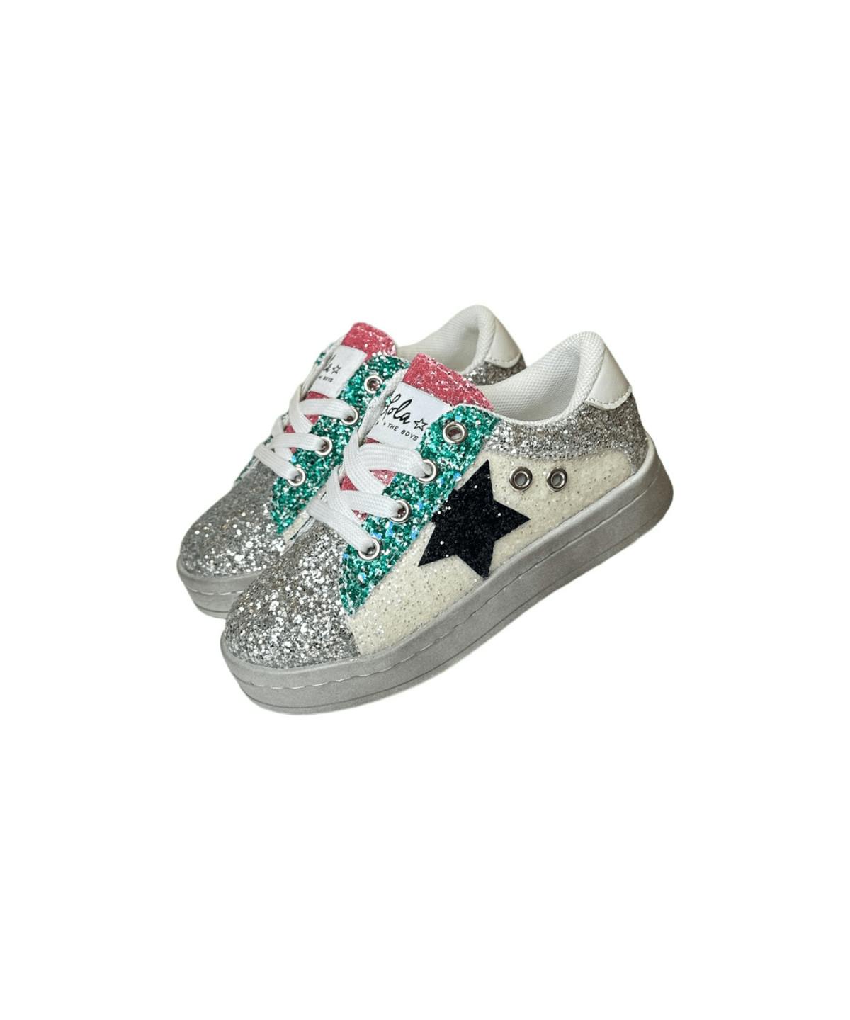 Star Glitter Sneakers, Metallic