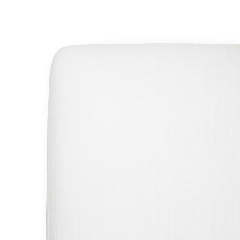 Organic Cotton Muslin Crib Sheet - White