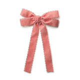 Halo Luxe Opaline Velvet Scalloped Long Tail Clip - Pink