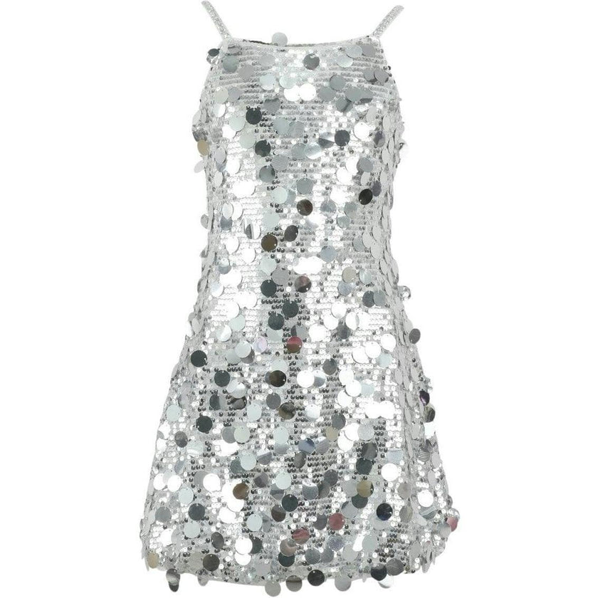 Lola + The Boys Silver Stardust Paillette Dress, 8 Lola + The Boys Silver Stardust Paillette Dress, 8