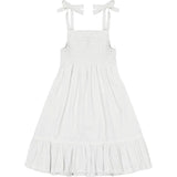 India Shoulder Tie Sundress, White