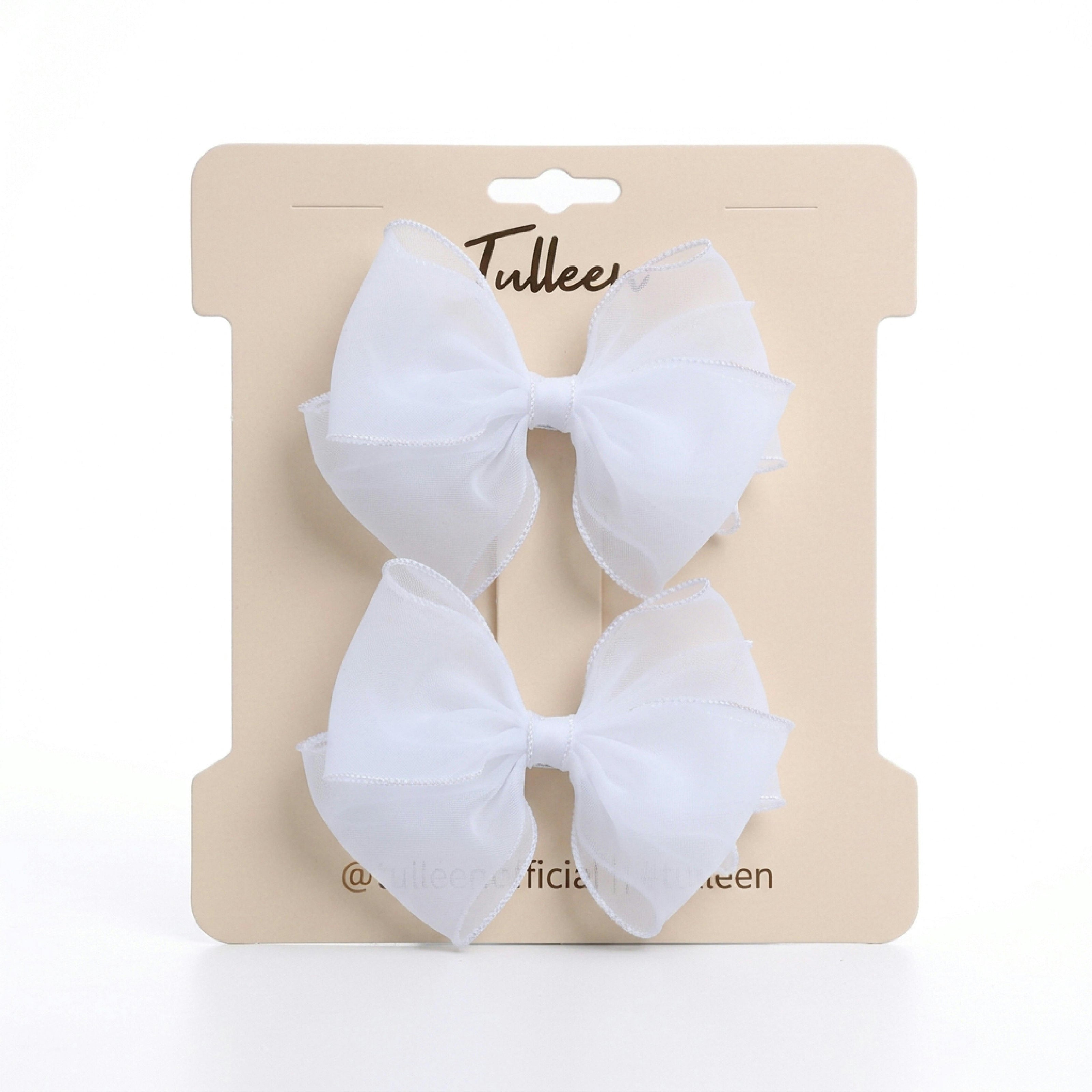 Tulle Glitter Bow Hir Clip Set