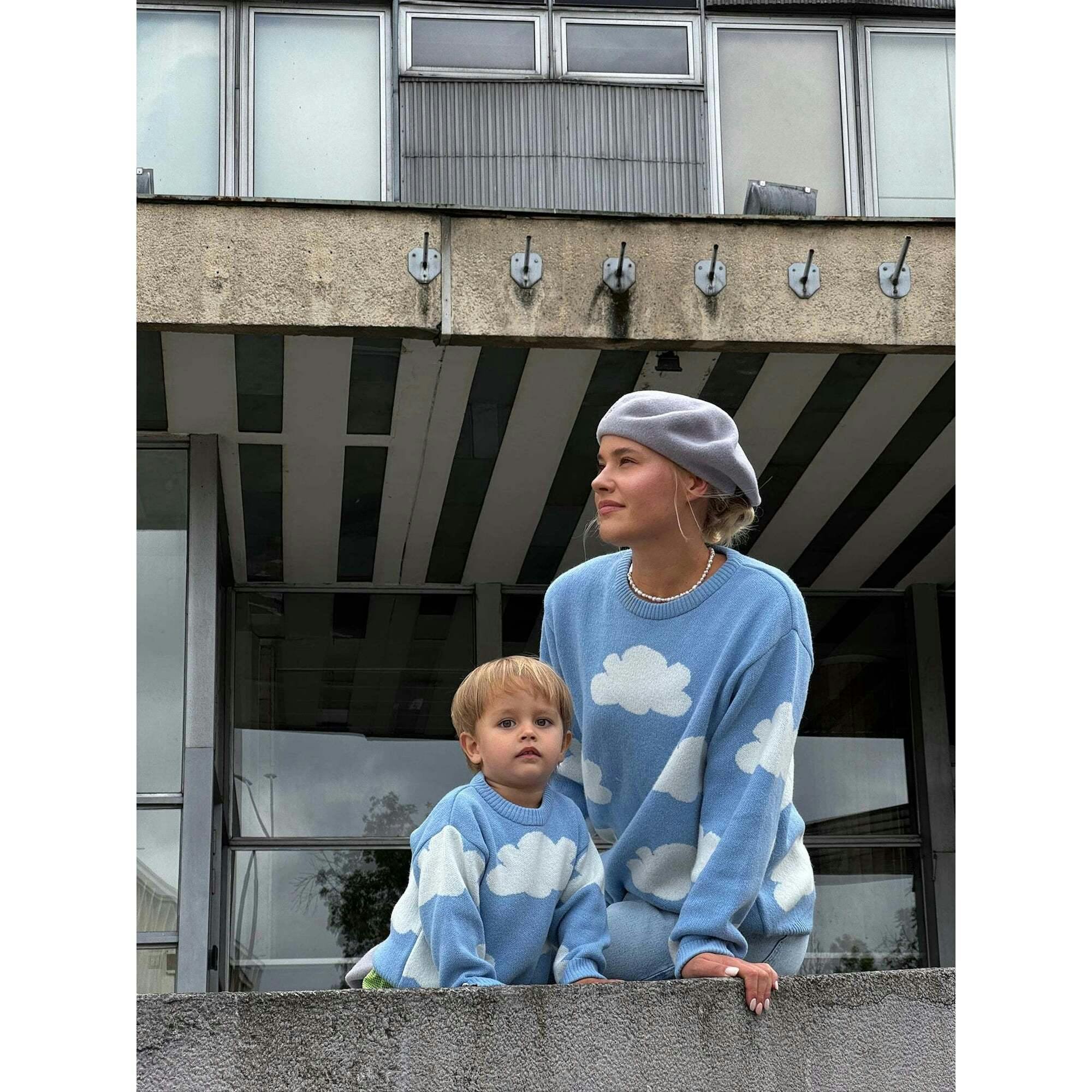 adult wool blend sweater - cloudy