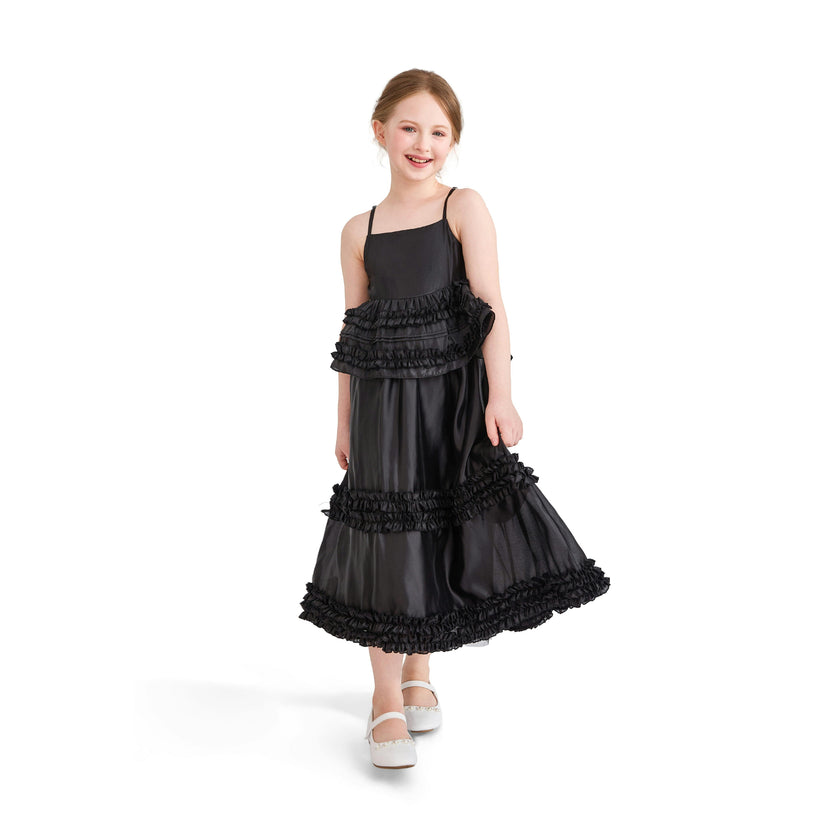 Black Calista Ruffle Skirt Set