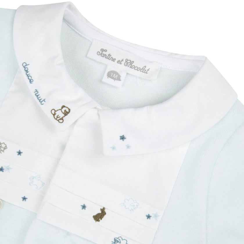 TARTINE ET CHOCOLAT Nuit Footed Pajamas - Bleu Ciel