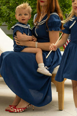 Baby Sailor Romper in Navy