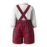 Tartan Dungarees & Shirt Set