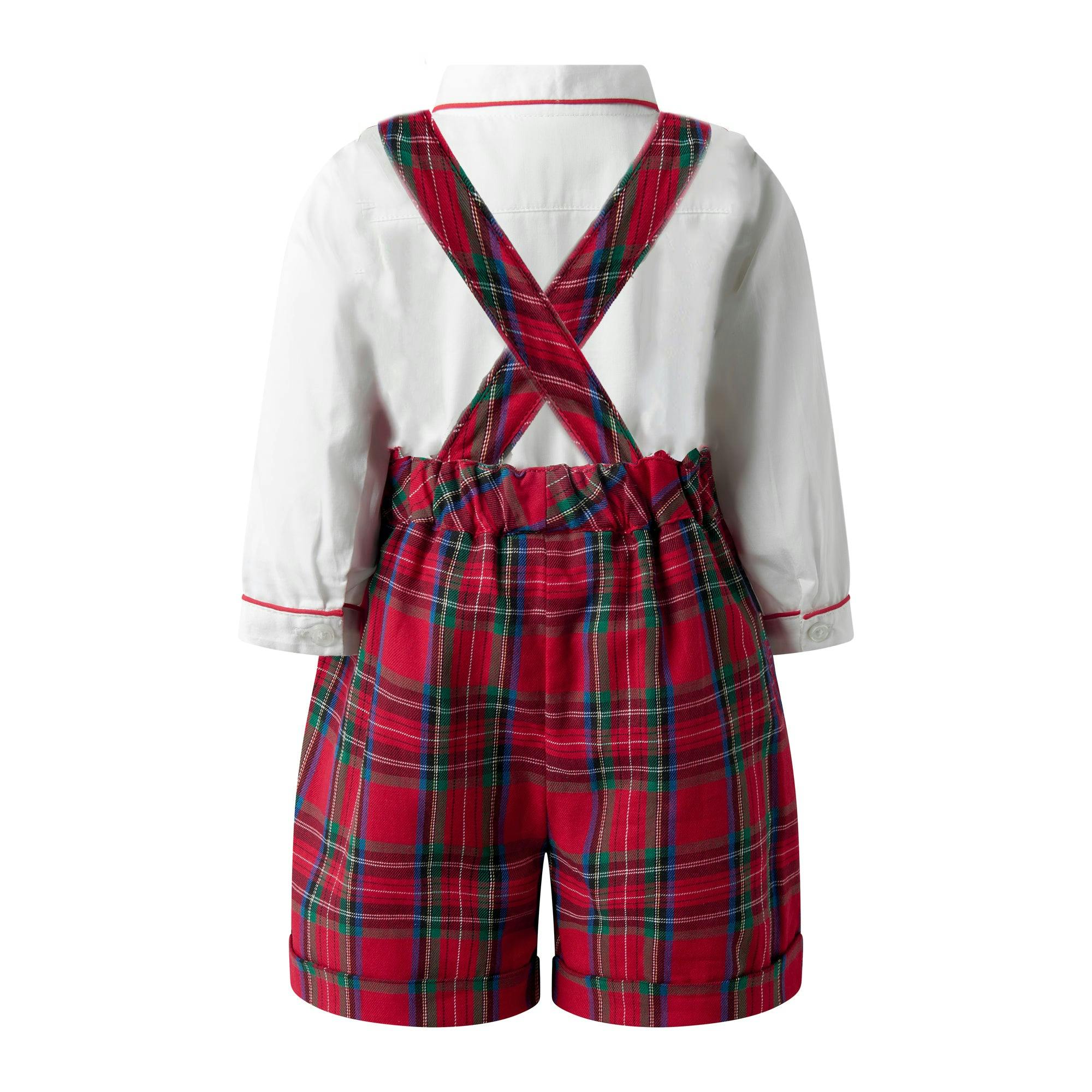 Tartan Dungarees & Shirt Set