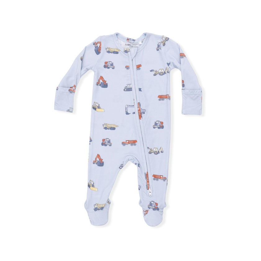 Construction Vehicles - 2 Way Zipper Footie