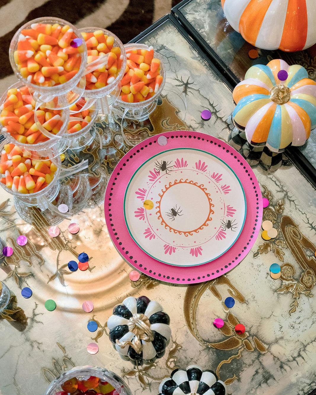 Bewitched Appetizer Plate Set - Electric Pink