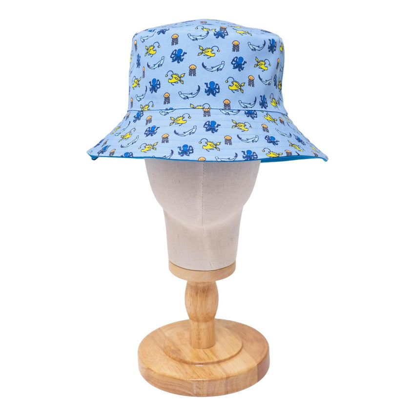 Reversible Glow-in-the-Dark Bucket Hat – Sea Critters