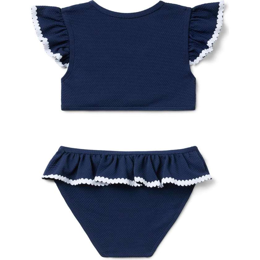 Recycled Textured Ruffle 2-Piece Swimsuit