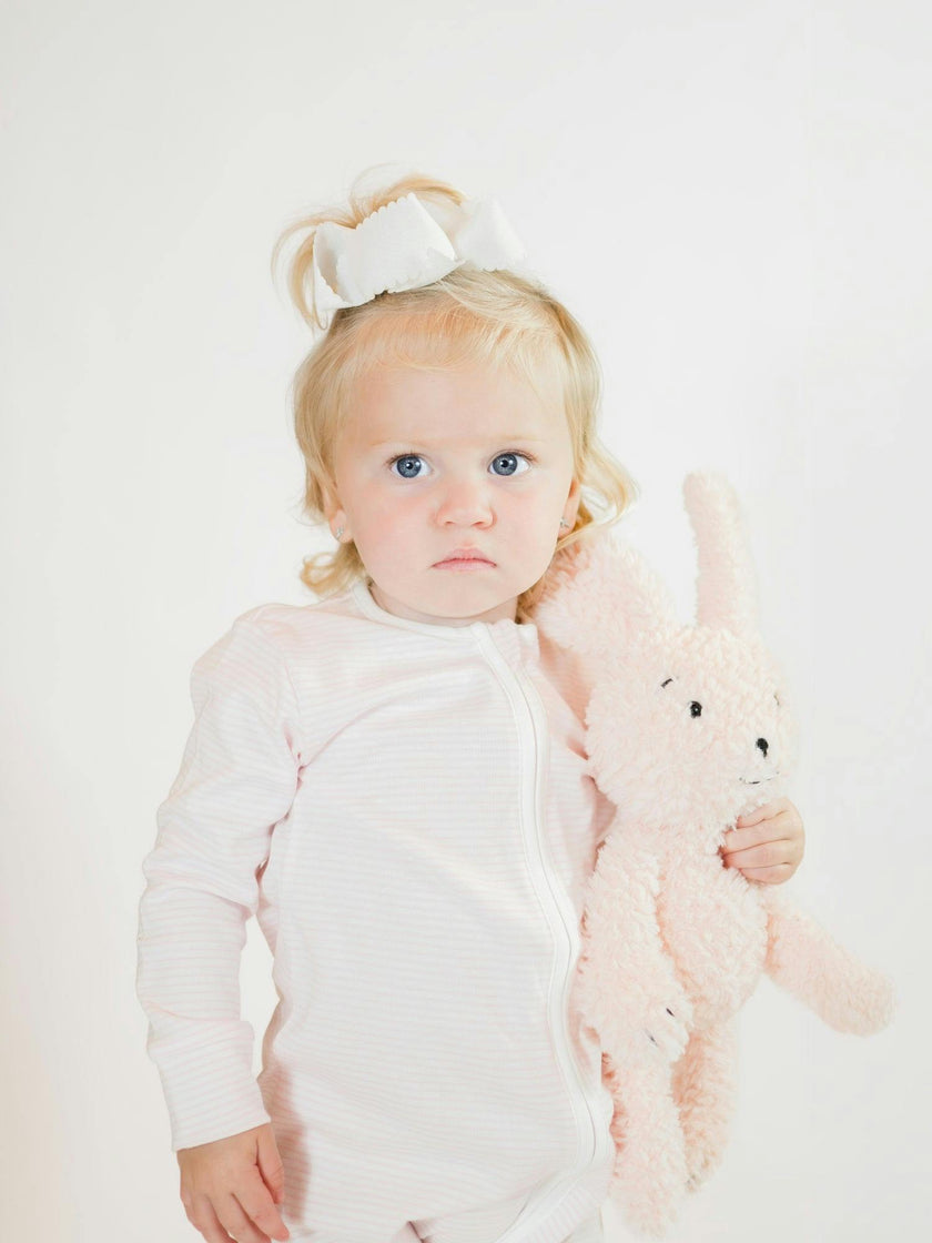 Convertible 2-Way Zip Striped Pima Footie Pajama