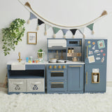 Little Chef Atlanta Large Modular Play Kitchen - Stone Blue/Gold