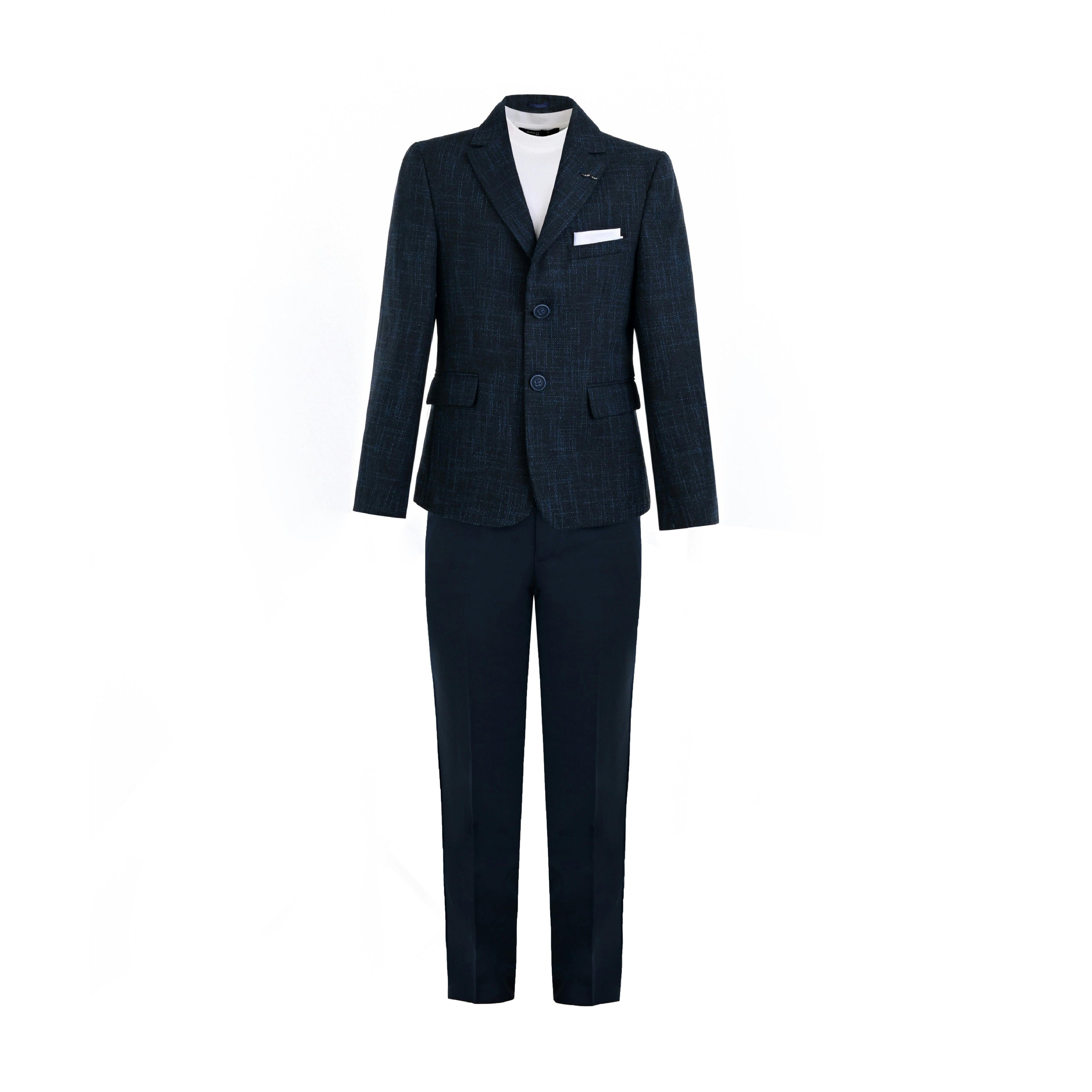 Blue Benjamin Textured Pattern Blazer Suit Set