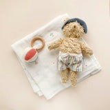 Eddie Bear Plush Toy Swaddle Set - Beach