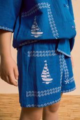 BARCOS EMBROIDERED SHIRT BLUE