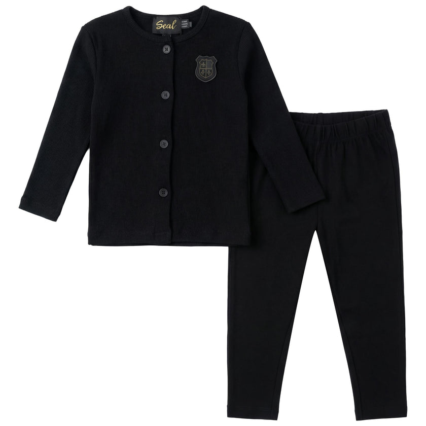 Ribbed Button Down Set